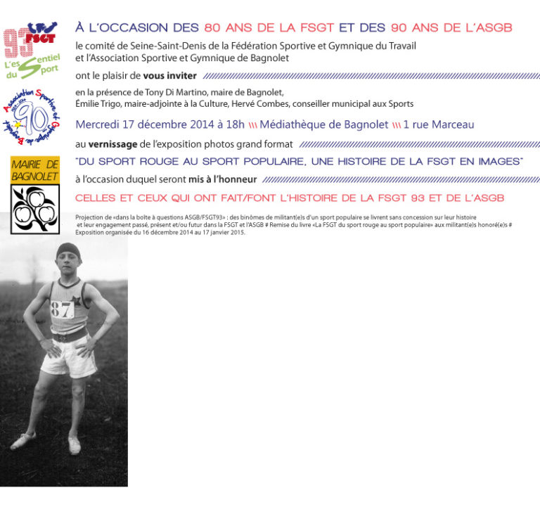 80 ans de la FSGT : initiative mercredi 17 décembre