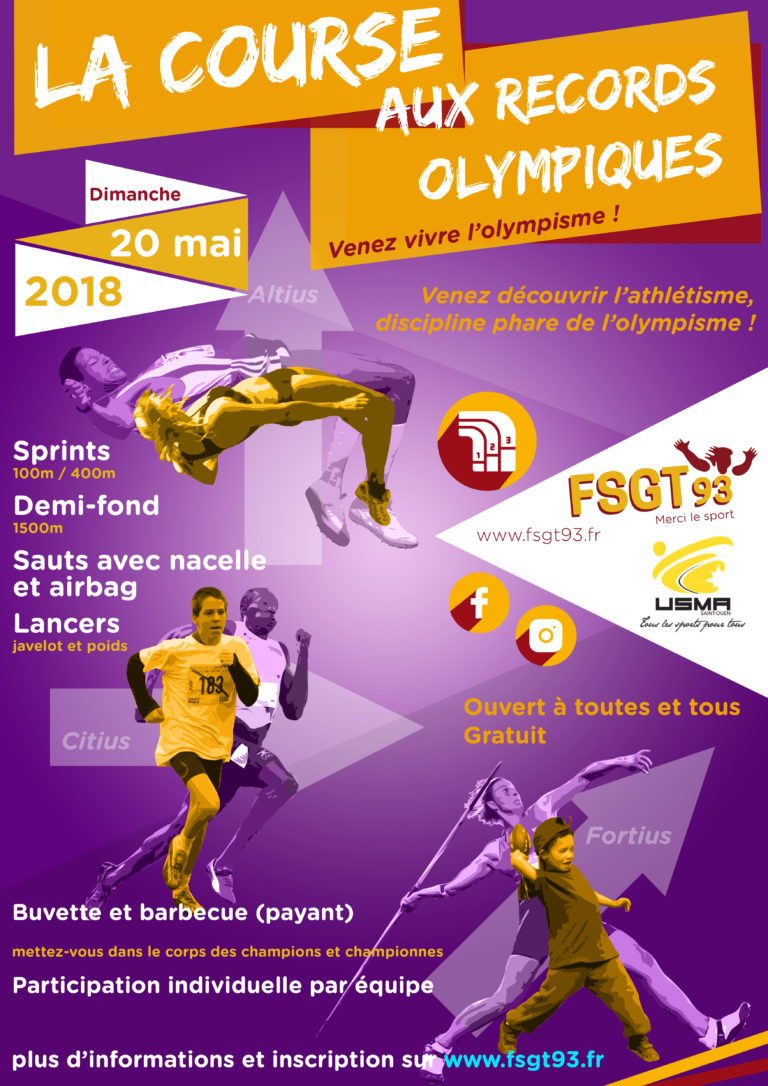 Venez vous confronter aux records olympiques dimanche 20 mai